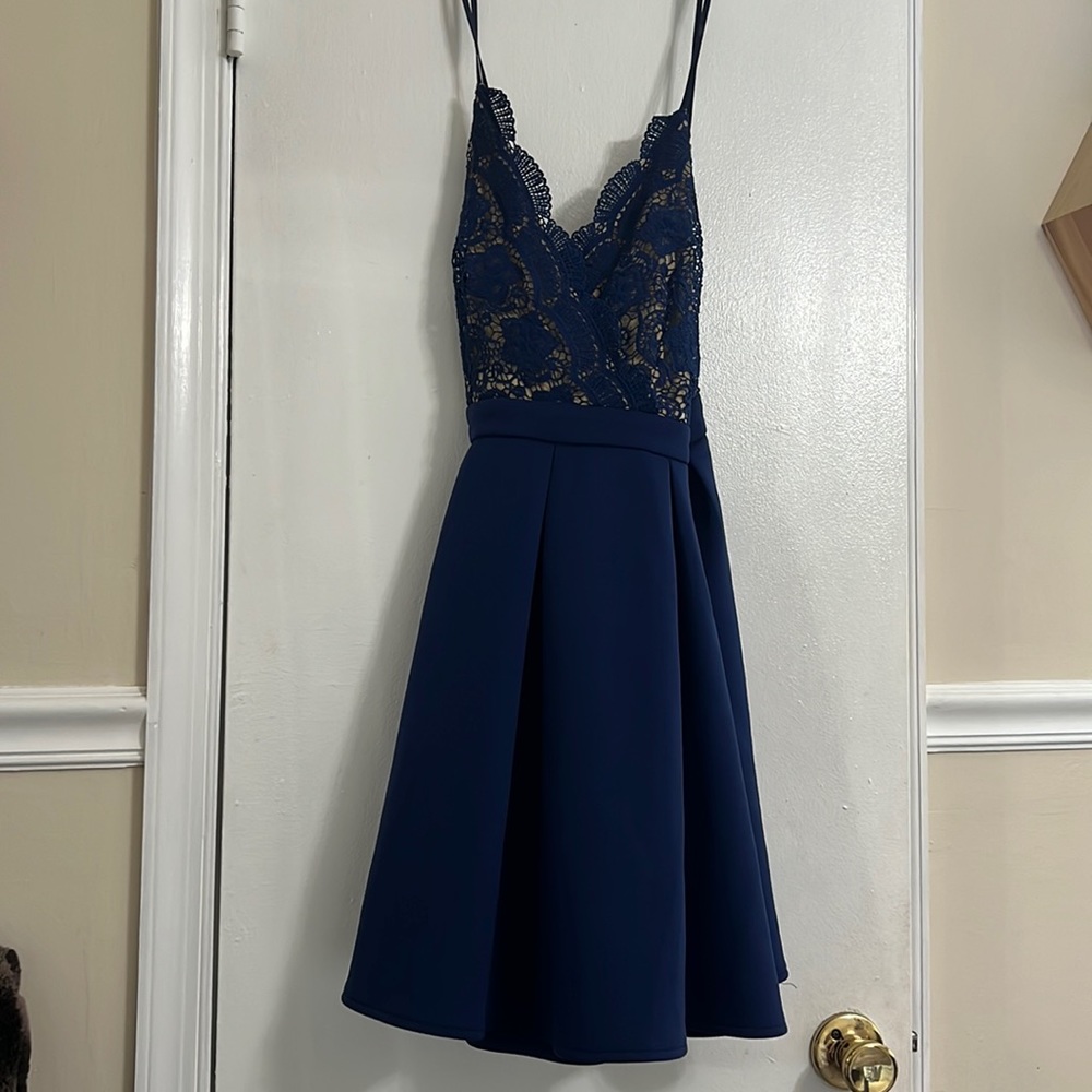 Blue lace dress